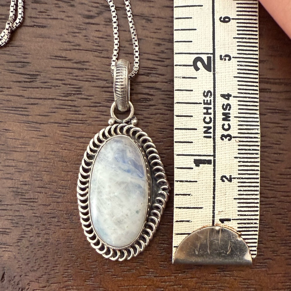Natural Moonstone Solid Sterling Silver Pendant A… - image 7